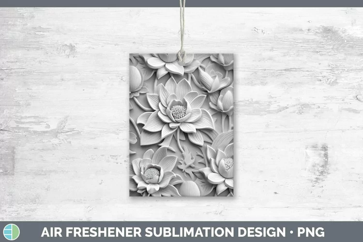White 3D Sculpture Lotus Air Freshener Sublimation Car Fresh