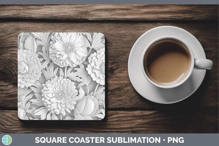 GorgeousWhite 3D Sculpture Square Coaster design.