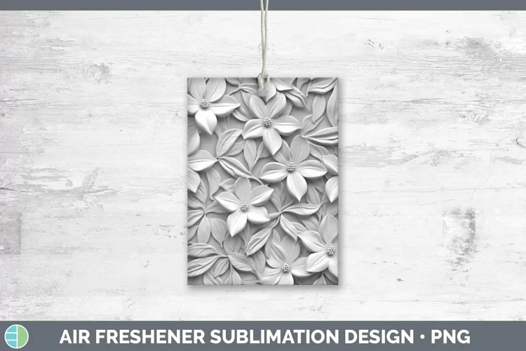 White 3D Sculpture Periwinkle Air Freshener Sublimation Car