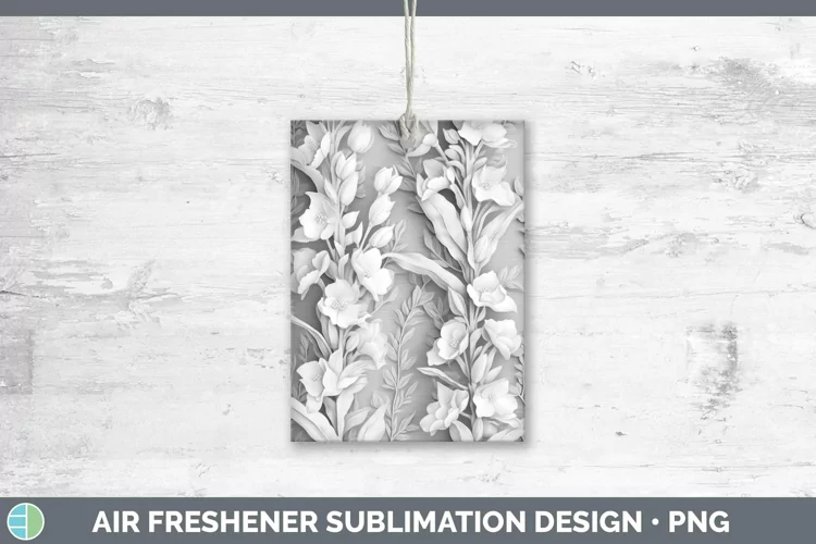 White 3D Sculpture Snapdragon Air Freshener Sublimation Car