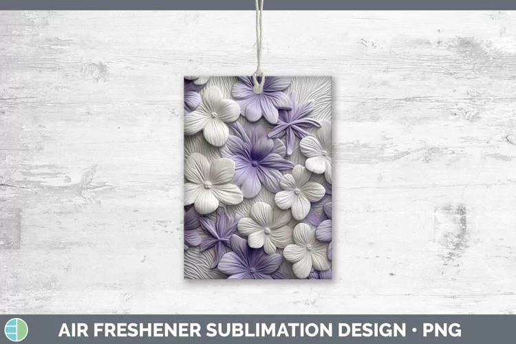White 3D Sculpture Violet Air Freshener Sublimation Car Fres