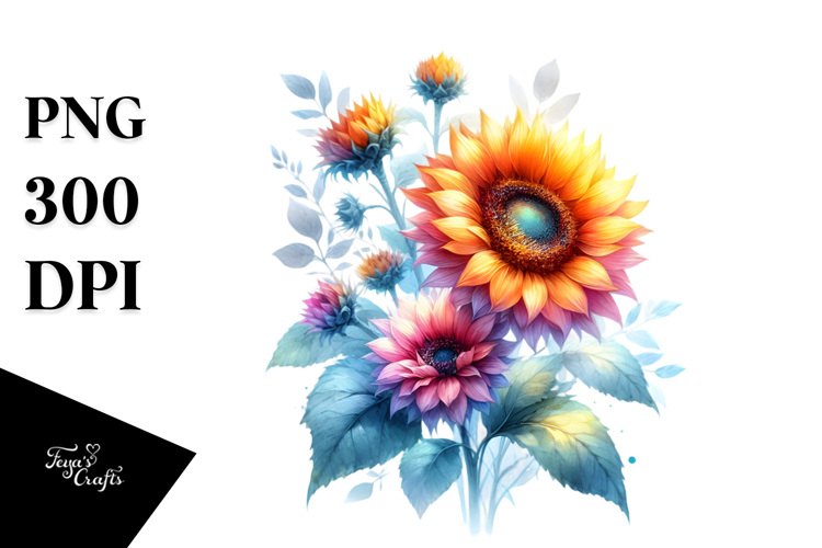 Watercolor Sunflower Clipart Image 19