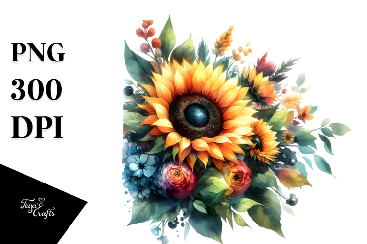 Watercolor Sunflower Clipart Image 18