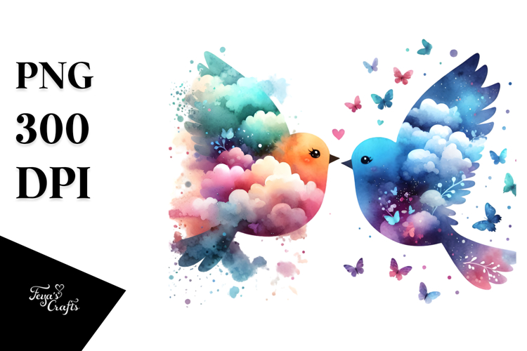 Colorful Bird Painting Sublimation PNG