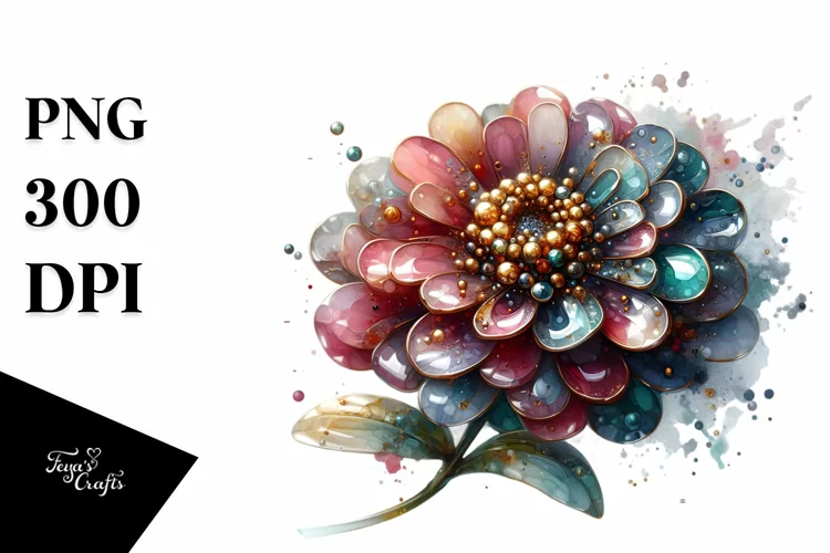 Glossy Zinnia with Metalic Inserts