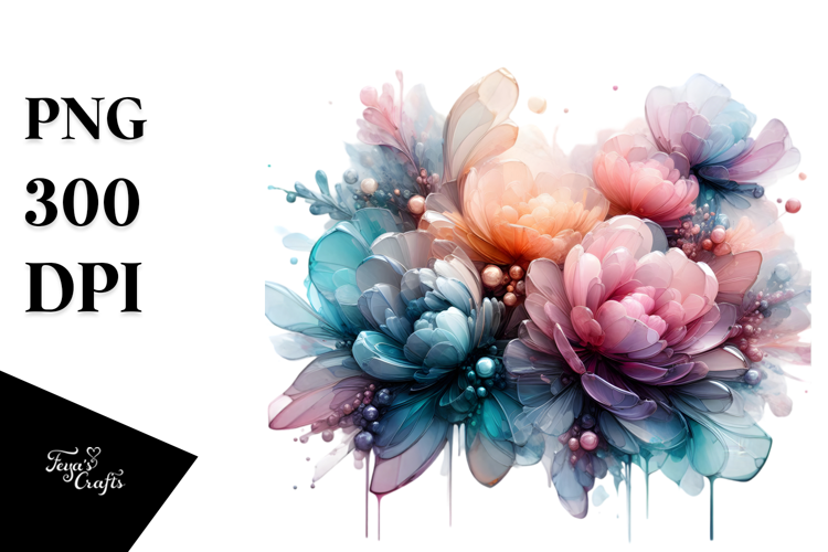 Vibrant Peonies with Material PNG