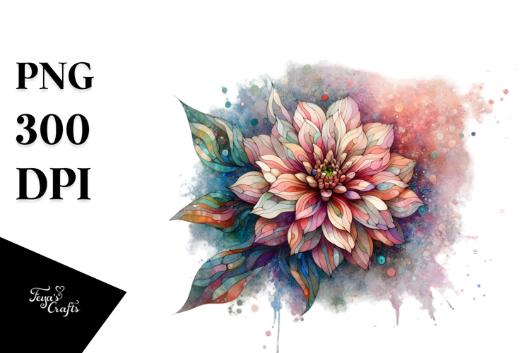 Abstract Pastel Wooden Stained Zinnia Made of