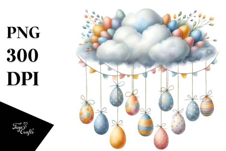 Watercolor Easter Eggs Clipart Image 13