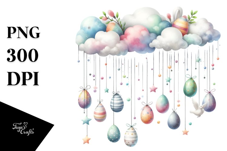 Watercolor Easter Eggs Clipart Image 12