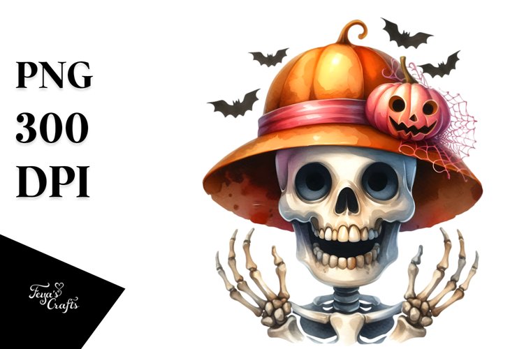 Funny Halloween Skull | Sublimation | Clipart