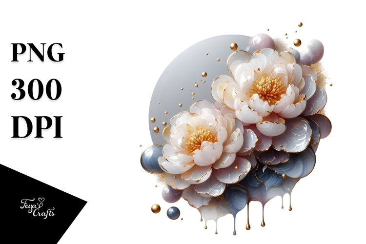 Abstract Peonies PNG example image 1