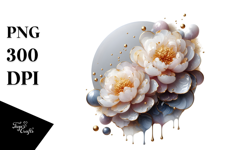 Abstract Peonies PNG