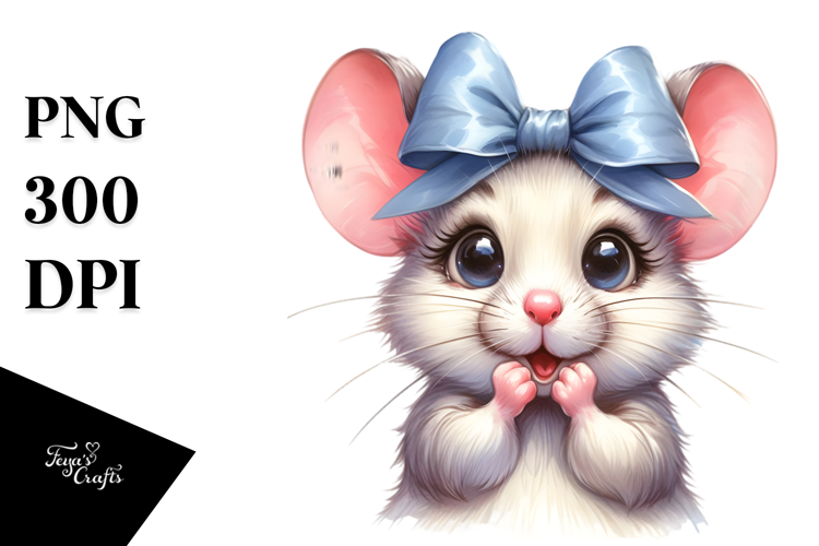 Excited Mouse Portrait Caricature-like | Sublimation |