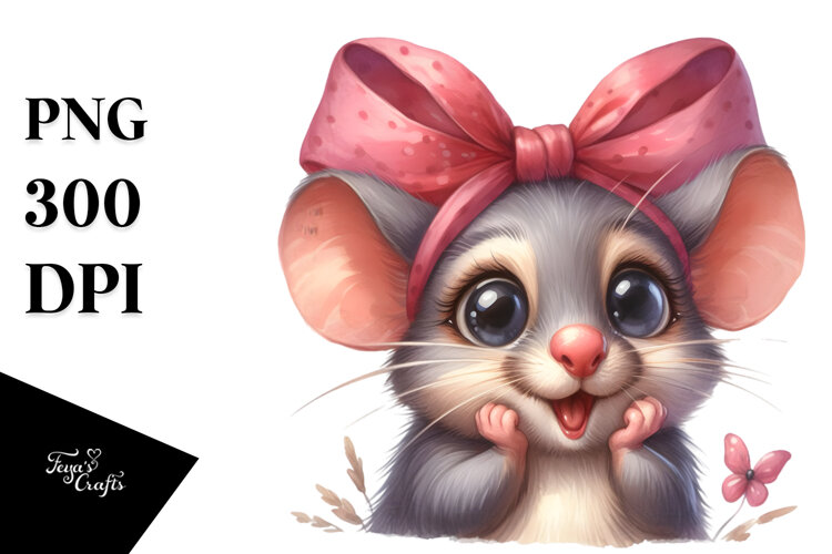 Excited Mouse Portrait Caricature-like | Sublimation | example image 1