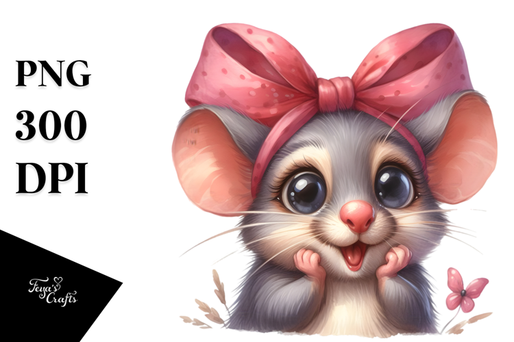 Excited Mouse Portrait Caricature-like | Sublimation |