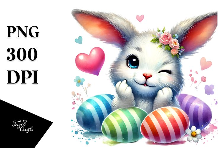 Easter Bunny Winking, PNG