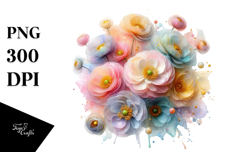 Abstract Vibrant Carnation with Transparent PNG