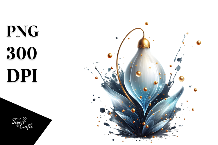Abstract Glossy Snowdrop, PNG