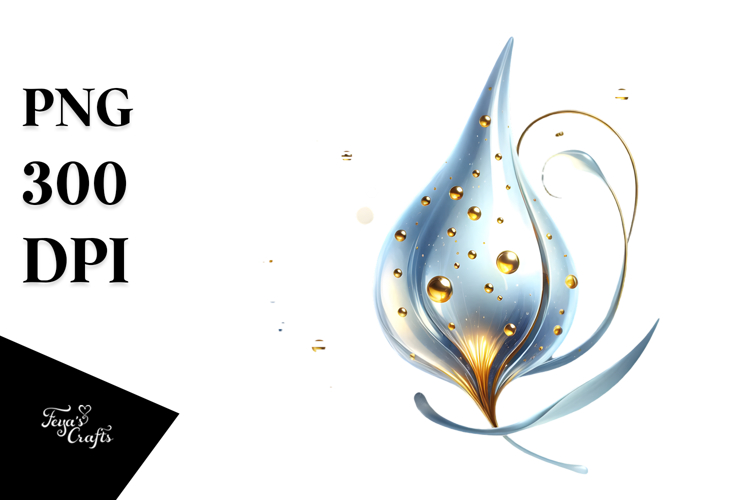 Abstract Glossy Snowdrop, PNG