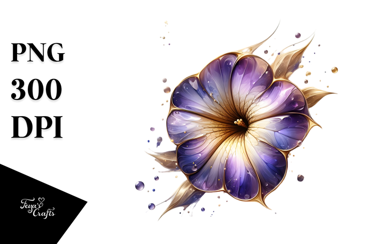 Abstract Glossy Petunia, PNG