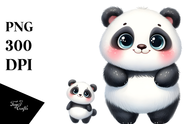 Cute Panda with Big Eyes Clipart