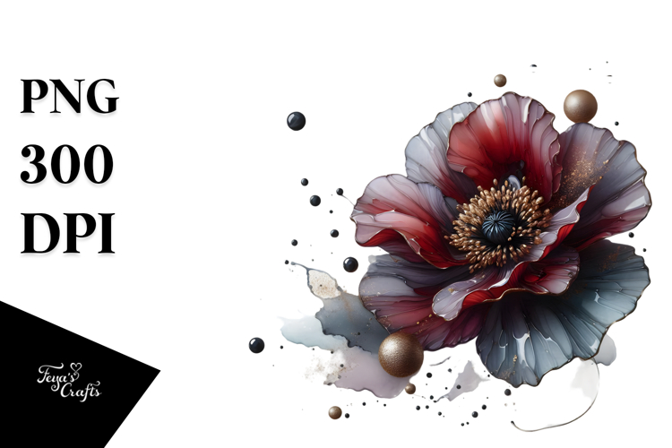 Abstract Glossy Poppy PNG