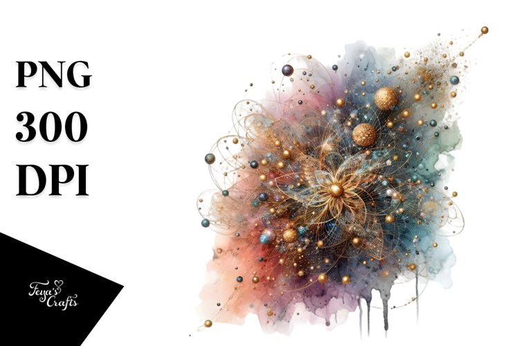 Abstract Shiny Golden Cosmos example image 1