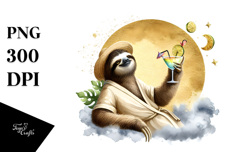 Sloth in Beachwear, Transparent PNG
