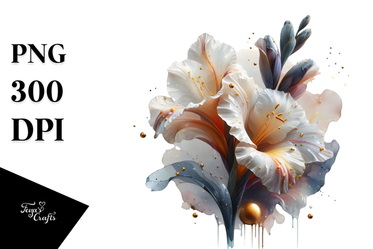 Gladiolus with Golden Insertions, PNG