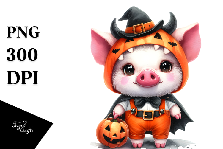 Vibrant Baby Pig Halloween