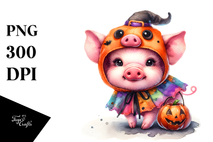 Vibrant Baby Pig Halloween