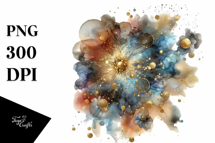 Abstract Cosmos Watercolor Splash