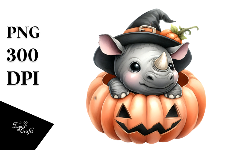Cute Baby Rhino PNG
