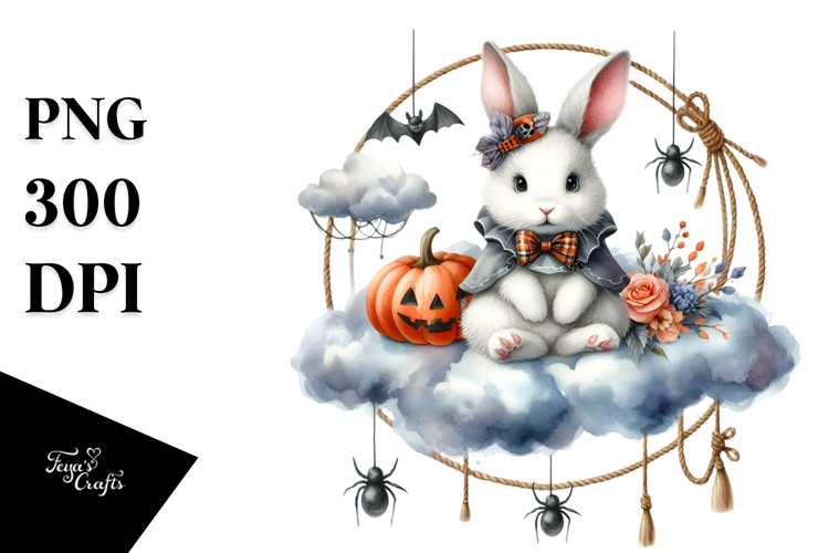 Bunny Halloween Cloud PNG