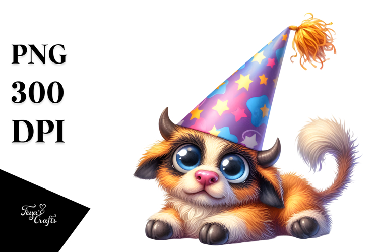 Whimsical Party Hat with Large Udder PNG