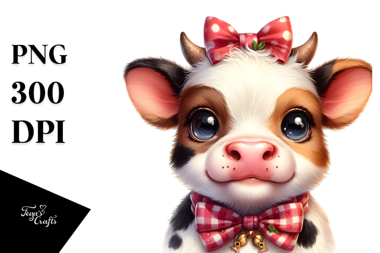 Funny Baby Cow Watercolor