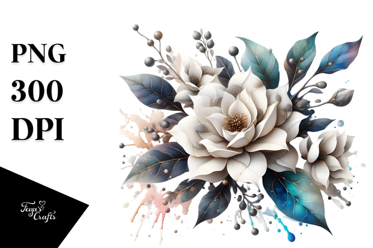 Glossy Gardenia Made of Like Material PNG