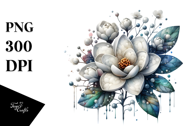 Glossy Gardenia Made of Like Material PNG