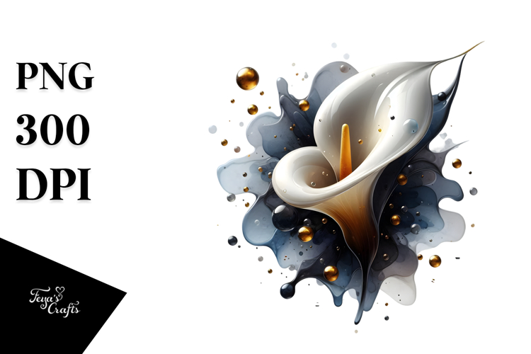 Abstract Glossy Calla Lily, PNG