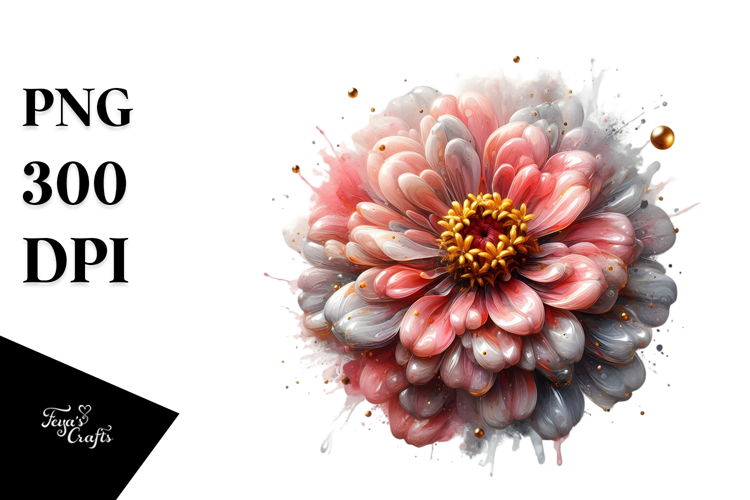 Glossy Zinnia in Material, PNG