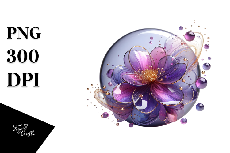 Violet with Golden Insertions, PNG