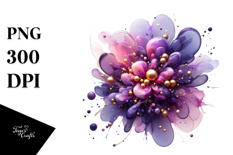 Glossy Violet with Golden Insertions, PNG
