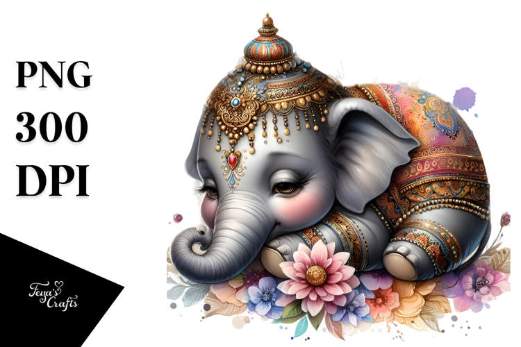 Adorable Sleeping Elephant PNG