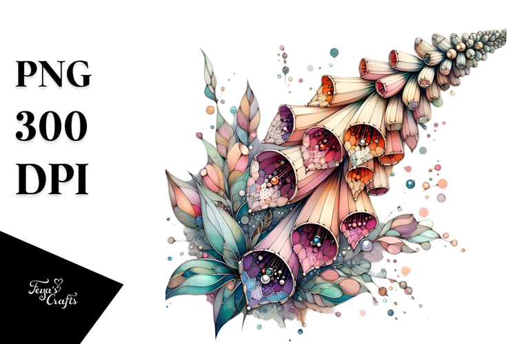 Abstract Stained Foxglove, Sublimation PNG