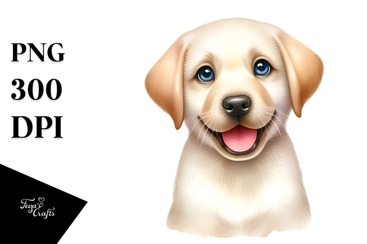 Cute Happy Labrador Retriever, High-Res PNG