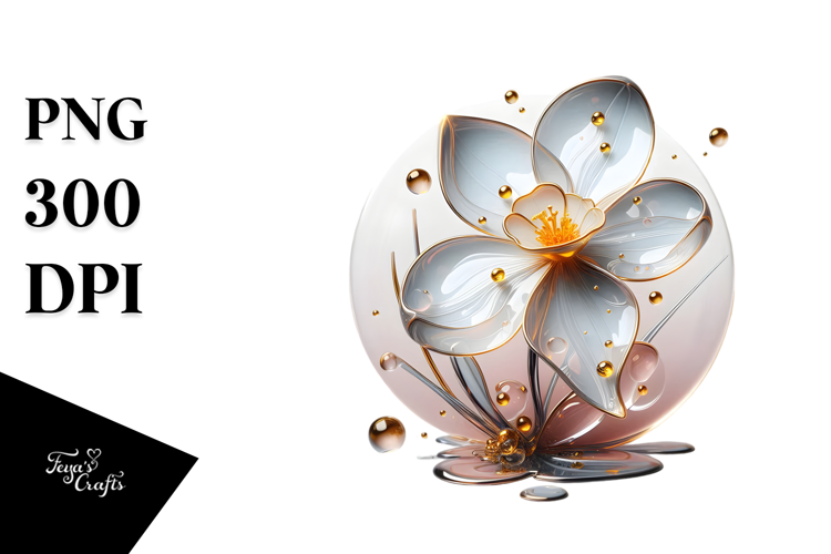Glossy Narcissus with Golden Insertions, PNG