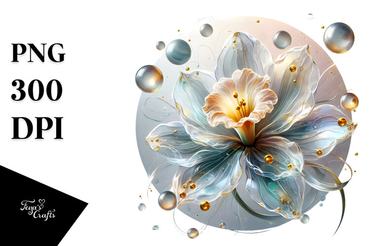 Glossy Narcissus in Material, PNG example image 1