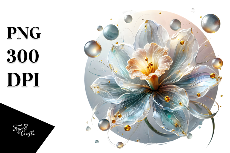 Glossy Narcissus in Material, PNG