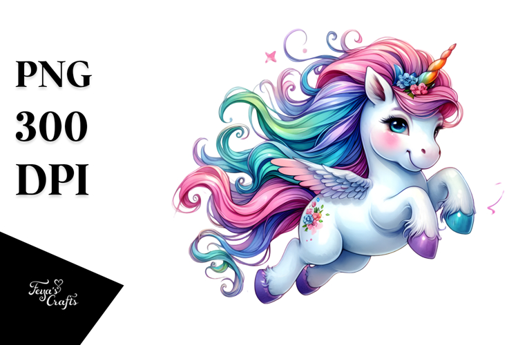Funny Jumping Unicorn PNG