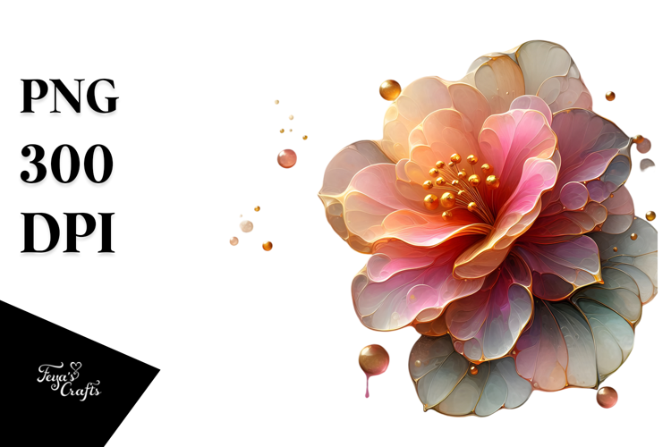 Abstract Glossy Begonia, PNG